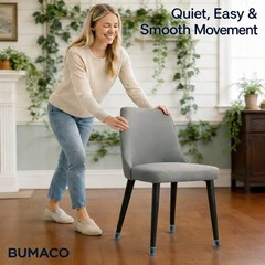 BUMACO 40Pcs Chair Leg Floor Protectors Universal L, Clear-40 Pcs
