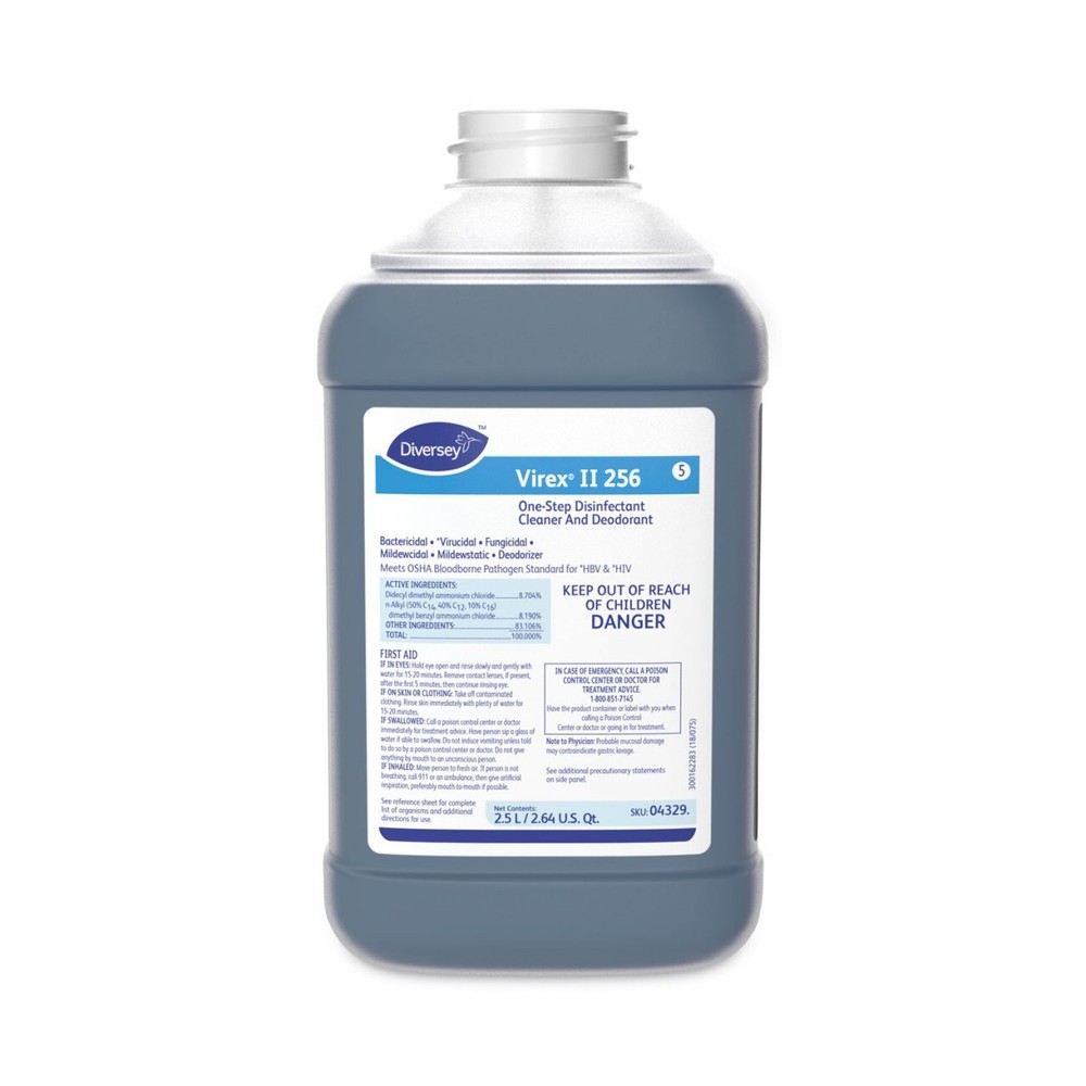 Diversey Virex II 256,One-Step Disinfectant Deodorizer 2.5L Multi Surface Liquid