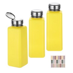 3Pcs Alcohol Dispenser 500ml/16.9oz for Acetone Cleanser, Yellow