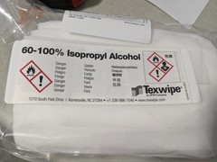 Texwipe TX8728 90% IPA Cleanroom Wipers 6×11 – 6 packs 450 Ct NEW