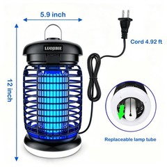 LUOJIBIE Bug Zapper Outdoor, Electric Mosquito Killer Fly Trap with Black