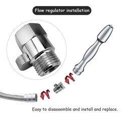 Shower Douche Enema Kit,7 Holes Deep Cleaning 59 Inch, Silver