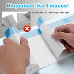 Drawstring 4 Gallon Trash Bag 51 Counts, Tear-Free & Leakproof Small Trash Ba…