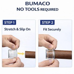 BUMACO 40Pcs Chair Leg Floor Protectors Universal L, Clear-40 Pcs
