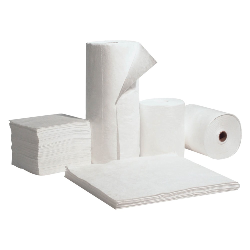 19″ x 15″ White Standard Meltblown Oil/Chemicals Sorbent Pads 100 Pieces