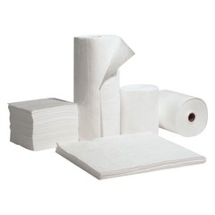 19″ x 15″ White Standard Meltblown Oil/Chemicals Sorbent Pads 100 Pieces