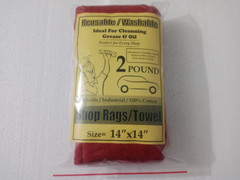 AUTO MECHANIC INDUSTRIAL SHOP RAGS/TOWEL 14X14 2 POUND 100% COTTON WASHABLE