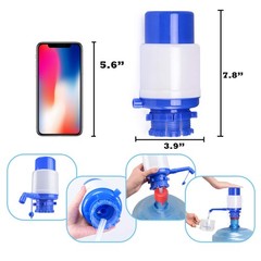 Water Bottles Dispenser Blue Manual Hand Pressure Drinking Fountain Bluee