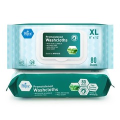 MED PRIDE Disposable XL Premoistened Washcloths 8” x 12” 80 Count (Pack of 1)