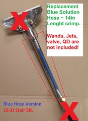 Replacement 14in Length Blue Hose Only for Stair 10″W Dual Jet Carpet Clean Wand