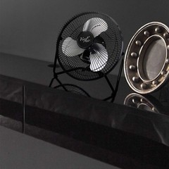 Vie Air 9″ High Velocity Tilting 3 Speed Metal Floor Fan, Black