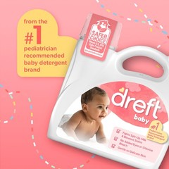 Dreft Baby Liquid Laundry Detergent, Gentle on 150 Fl Oz (Pack of 1), red