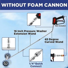 Pressure Washer Undercarriage Cleaner, 16 Inch Undercarriage Washer with Foam Ca