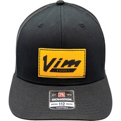 PVC VINTAGE ORANGE PATCH BLACK VIM LOGO – BLACK HAT – 3 Each VIM-PVCVNTG-O