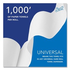 Scott 01005 8 in. x 1000 ft. Essential Hard Roll Towels – WT (6 Rolls/CT) New