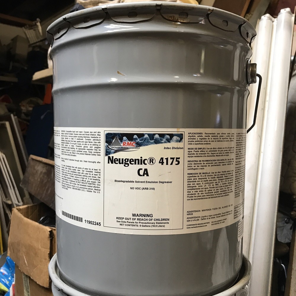 Neugenic 4175 CA biodegradable solvent emulsion degreaser 5 Gallon Can. D