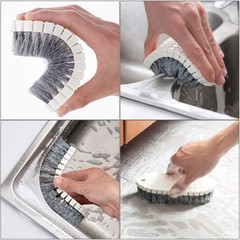 Multi-Purpose Scrub Brush Set – 4 Pack Kitchen Cleaning Brushes with Gray