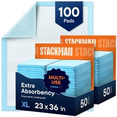 Chucks Pads Disposable [100-Pack] Adult Incontinence 23″ x 36″, Blue