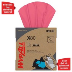 5 Pack WypAll POP-UP Shop Towel/Industrial Wipes: Dry & X80, Pop-Up, Red