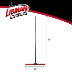 Libman High Power Floor Squeegee 20 Rubber Flex Blade Red Handle