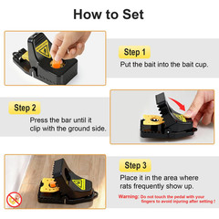 6-Pack Mouse Traps, Small Trap Indoor for – 610, black + yellow