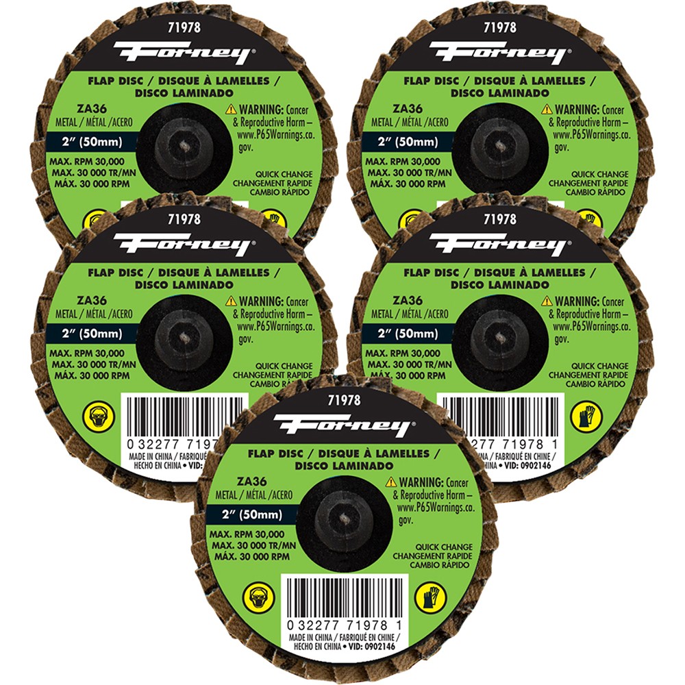 QuickChangeFlapDisc,36 Grit, 2″(5-Pack-#71978) – 5 Each FOR-71613