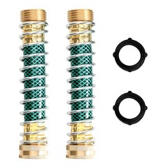 Hose Extension Adapter 2-Pack, 3/4″ Solid Brass Garden Standard, Green