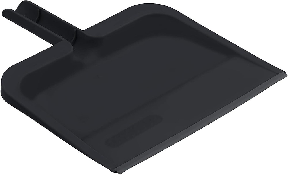 Superio Heavy Duty Clip-On Dustpan with Rubber Lip, 10″ wide Dustpan, Black