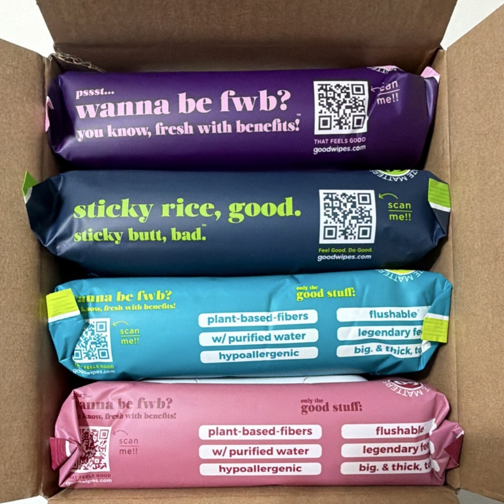 goodwipes Flushable Wipes 4x60ct Lavender Cedar Shea-Coco Rosewater Hypoallerge…