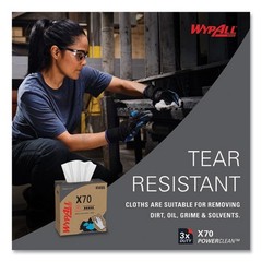 WypAll 41455 X70 Cloths, POP-UP Box, 9.13 x 16.8, White, 96/Box, 10 Boxes/Carton