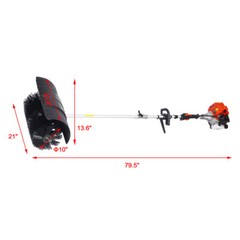 Handheld 2.4HP Power Sweeper 52cc Gas Power Brush Broom Driveway Snow Clean
