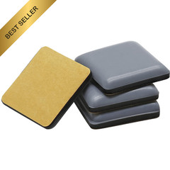 Piutouyar 12Pcs 1″ Square Teflon Furniture Sliders Self Stick Hardwood Glides