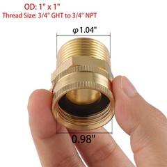 2 Pack Garden Hose Adapter,3/4″ NPT X 3/4″ GHT Connector with 3/4 inch, Brass