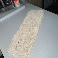 Cotton Dry Mop Pad White 28 inch industrial Pocket Attachment Washable