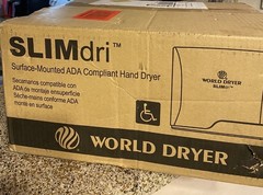 WORLD L-973A Brushed Stainless SLIMdri Hand Dryer (110V-240V); MAKE AN OFFER