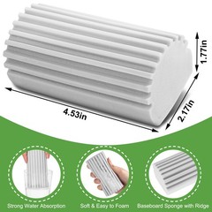 Jeymei 4-Pack Damp Clean Duster Sponge,Gray Dusting 4, Gray
