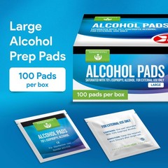 Large Alcohol Wipes Individually Wrapped – 200 Sterile Prep 200 Count