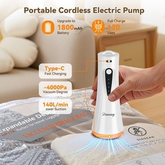 Vacuum Storage Bags for Travel with Rechargeable Air Pump, 12 Pack White