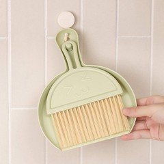 Small Dustpan and Brush kit, Multifunctional Cleaning Tool (with Manual Green