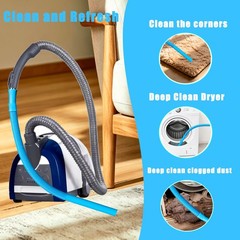 Universal Dryer Vent Cleaner Kit Vacuum Hose Attachment – Fit most Blue