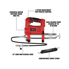 Mellif Power Grease Gun, 10,000 PSI, Brushless Motor, 5 Variable Speed, 14 OZ…