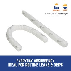 Oil-Only Essentials Sorbent Socks | 3″ x 4′ | 12 Count | Absorbs Up to 12.5 G…