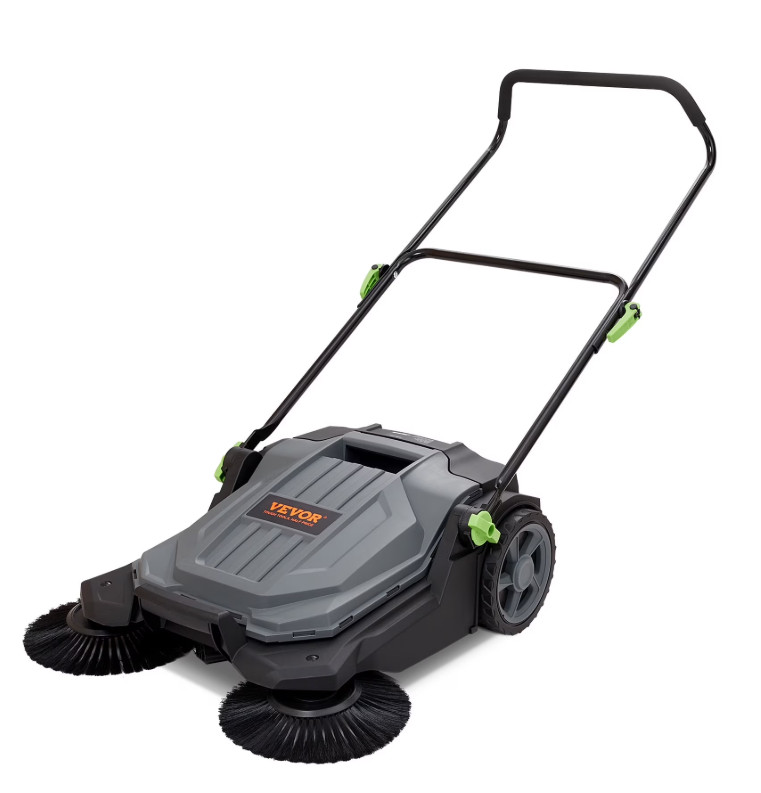 VEVOR Walk-behind Hand Push Floor Sweeper 25.6″ Width 5 Gallon Waste Container