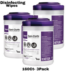 3Ct Super Sani-Cloth Germicidal Disposable Wipes Disinfecting 6″x6.75″ 160ct