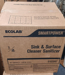 CASE OF 4 ECOLAB SMART POWER SINK & SURFACE CLEANER SANITIZER 6102047 1GAL