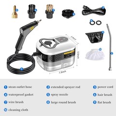 Powerful 2500W Handheld Steam Cleaner,15s Fast Heat-Up & High-Pressure Steam, 6-