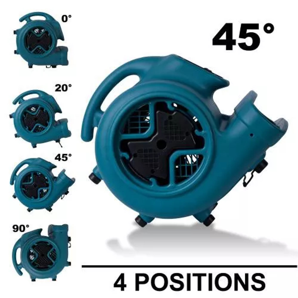 XPOWER P-600A Commercial 3 Speed Air Mover 1/3 HP 2400 CFM Carpet Dryer Blower