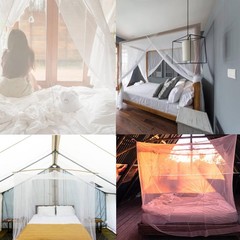 No-See-Um mesh Square Mosquito Net for King Size Bed 2 Openings Netting Mosquito