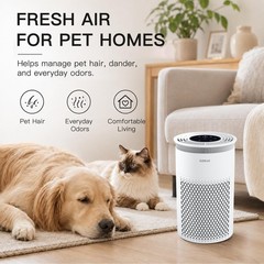 Azeus C8 True HEPA Air Purifier, 5-Stage Filtration, 360° Air Intake, Ultra