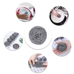 KTOJOY 6 Pack Stainless Steel Wool Scrubber, Scrubbing Scouring 3*1.4, Silver
